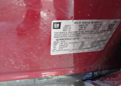 2018 Cadillac Xt5 Luxury z USA, uszkodzony, nr VIN 1GYKNCRS8JZ122113